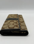 Coach Brown Monogram Canvas Trifold Wallet