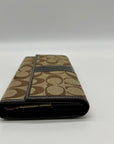 Coach Brown Monogram Canvas Trifold Wallet