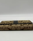 Coach Brown Monogram Canvas Trifold Wallet