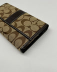 Coach Brown Monogram Canvas Trifold Wallet