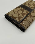 Coach Brown Monogram Canvas Trifold Wallet