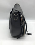 Marc Jacobs Stone Gray Pebbled Leather Recruit Nomad Saddle Bag