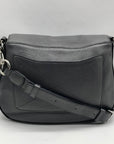 Marc Jacobs Stone Gray Pebbled Leather Recruit Nomad Saddle Bag