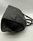 Betsey Johnson Black Quilted FauxLeather Bowler Bag