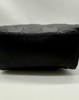 Betsey Johnson Black Quilted FauxLeather Bowler Bag