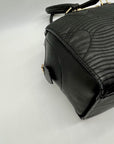Betsey Johnson Black Quilted FauxLeather Bowler Bag