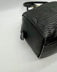 Betsey Johnson Black Quilted FauxLeather Bowler Bag