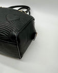 Betsey Johnson Black Quilted FauxLeather Bowler Bag