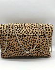 Loeffler Randall Light Brown & Black Cheetah Fur Clutch