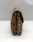 Loeffler Randall Light Brown & Black Cheetah Fur Clutch