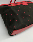 Kate Spade Black And Red Polka Dot Canvas Tote Bag