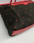 Kate Spade Black And Red Polka Dot Canvas Tote Bag