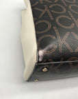 Calvin Klein Brown Khaki Caramel White Hadley Triple Compartment Tote