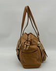 Michael Kors Brown Pebbled Leather Fulton Shoulder Bag