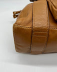 Michael Kors Brown Pebbled Leather Fulton Shoulder Bag