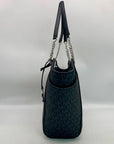 Michael Kors Jet Set Black Signature Coated Canvas Shoulder Bag