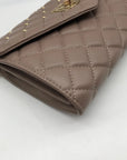 Badgley Mischka Taupe Diamond Quilted Crossbody Bag