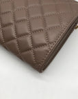 Badgley Mischka Taupe Diamond Quilted Crossbody Bag