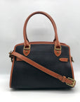 Dooney & Bourke Black & Brown Vintage Buckle Convertible Satchel Bag