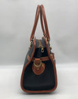 Dooney & Bourke Black & Brown Vintage Buckle Convertible Satchel Bag