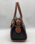 Dooney & Bourke Black & Brown Vintage Buckle Convertible Satchel Bag