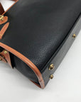 Dooney & Bourke Black & Brown Vintage Buckle Convertible Satchel Bag