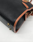 Dooney & Bourke Black & Brown Vintage Buckle Convertible Satchel Bag