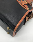 Dooney & Bourke Black & Brown Vintage Buckle Convertible Satchel Bag