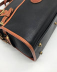Dooney & Bourke Black & Brown Vintage Buckle Convertible Satchel Bag