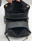 Michael Kors Black Pebbled Leather Jet Set Chain Shoulder Bag
