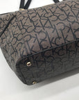 Calvin Klein Black & Light Gray Monogram Chain Link Tote Bag