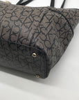 Calvin Klein Black & Light Gray Monogram Chain Link Tote Bag