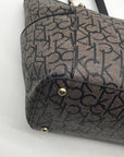 Calvin Klein Black & Light Gray Monogram Chain Link Tote Bag