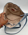 Nine West Baby Blue Faux leather Satchel Bag