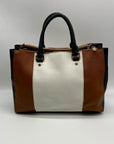 Michael Kors Large Leather Tri-Color Sutton Tote Bag