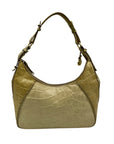 Brahmin Beige Crock-Embossed Leather Shoulder Bag