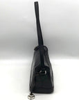Vintage Brighton Black Croc Embossed Leather Baguette