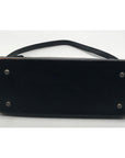 Vintage Brighton Black Croc Embossed Leather Baguette