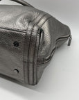 Tory Burch Metallic Leather Silver Shoulder Bag