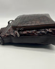 Brighton Brown Croc-Embossed Organizer Shoulder Bag