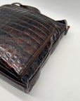 Brighton Brown Croc-Embossed Organizer Shoulder Bag