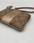 Coach Signature Brown Coated Canvas Zip Wristlet