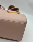 Grossi Pink Faux Leather Poppy Bowtie Top Handle Satchel Bag