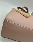 Grossi Pink Faux Leather Poppy Bowtie Top Handle Satchel Bag