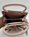 Grossi Pink Faux Leather Poppy Bowtie Top Handle Satchel Bag