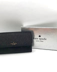 Kate Spade Black Glitter Fabric Medium Flap Phone Wristlet