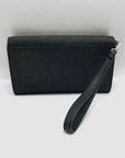 Kate Spade Black Glitter Fabric Medium Flap Phone Wristlet