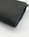 Kate Spade Black Glitter Fabric Medium Flap Phone Wristlet