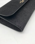 Kate Spade Black Glitter Fabric Medium Flap Phone Wristlet