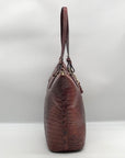 Brahmin Brown Melbourne Croc Embossed Leather Asher Tote Bag